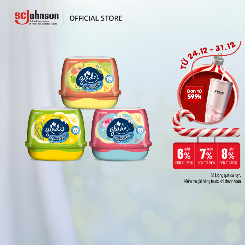  GLADE Sáp Thơm Cao Cấp Công Thức Gốc Nước Cho Hương Thơm Kép 180g 