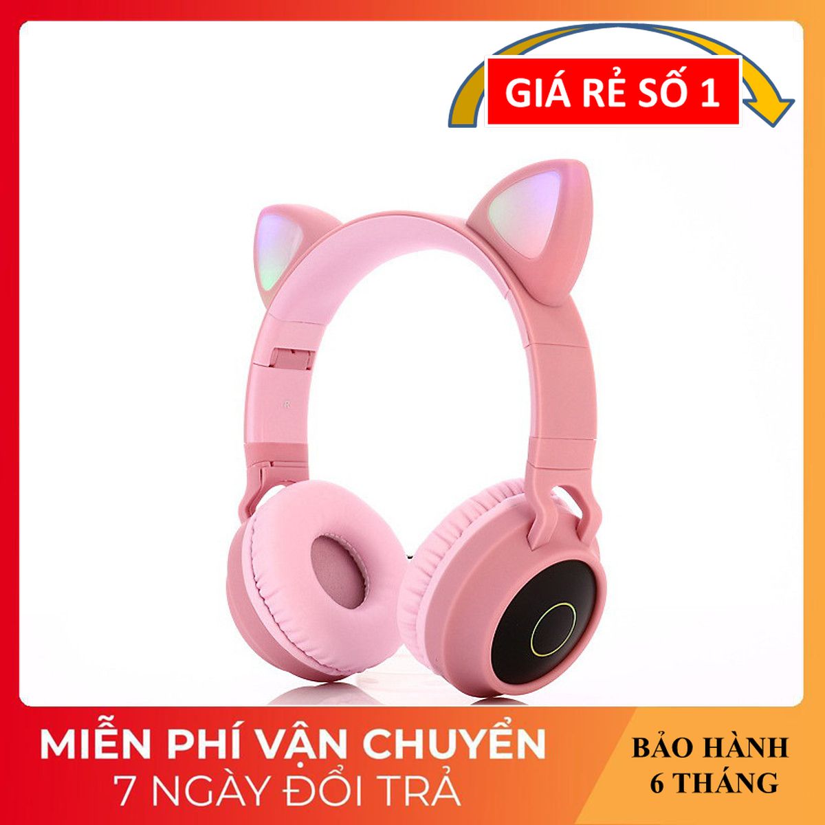 Tai nghe bluetooth không dây bt028c phát sáng, có khe cắm thẻ nhớ, cổng 3.5mm, nghe radio - hàng nhập khẩu