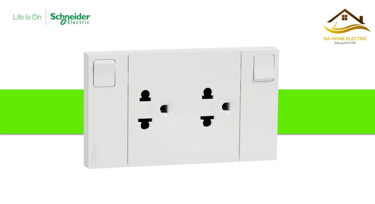 Schneider Bộ ổ cắm đôi 3 chấu có công tắc 16A Schneider Electric - AvatarOn A