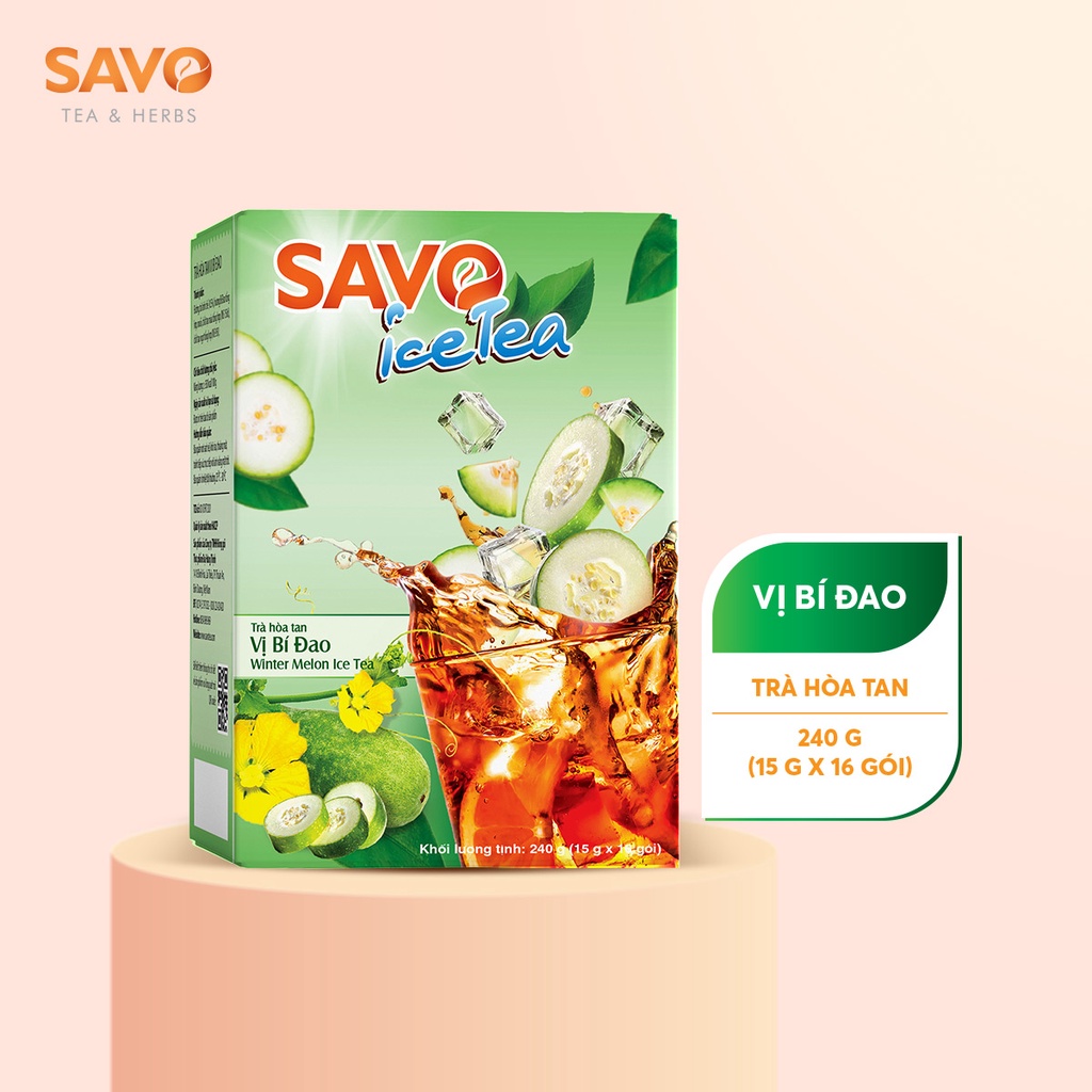 Trà bí đao hòa tan savo - hộp 16 gói x 15g