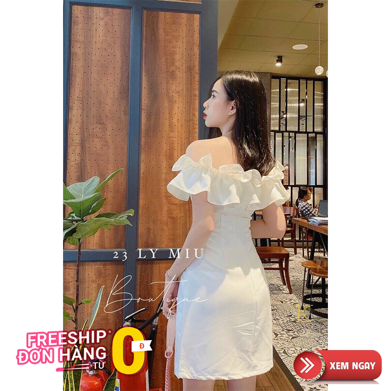 Đầm Nữ Trễ Vai Body Phối Cánh Sen MTB