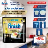 [MỚI] Viên Rửa Chén Bát Hương Chanh Finish Powerball Ultimate Plus Intensive Clean & Shine Lemon Sparkle 18 Viên