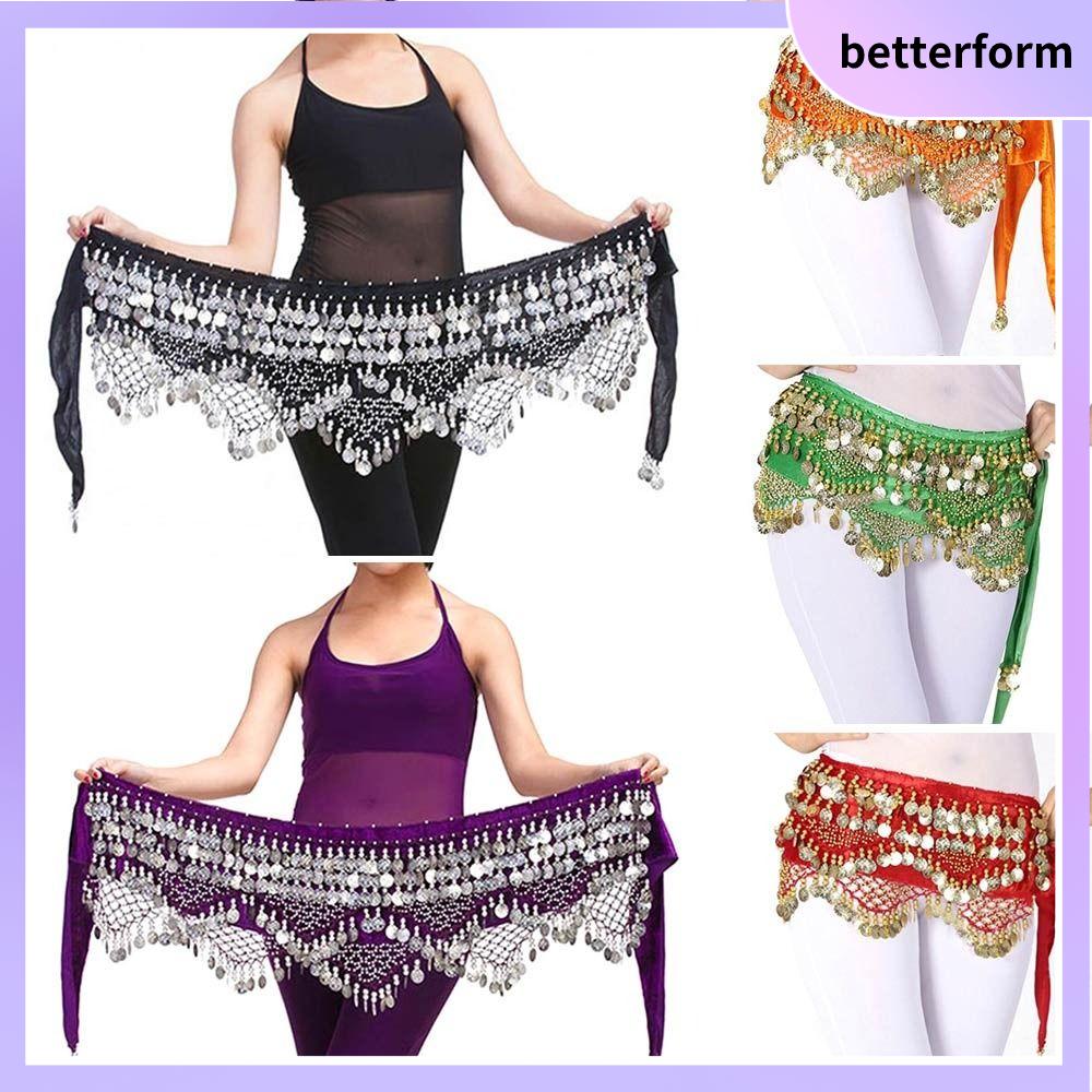 Betterform cho trang phục trình diễn tua rua đính kim sa thái lan/ấn độ/ả rập dải thắt eo múa bụng váy vũ công thắt lưng khăn quấn hông