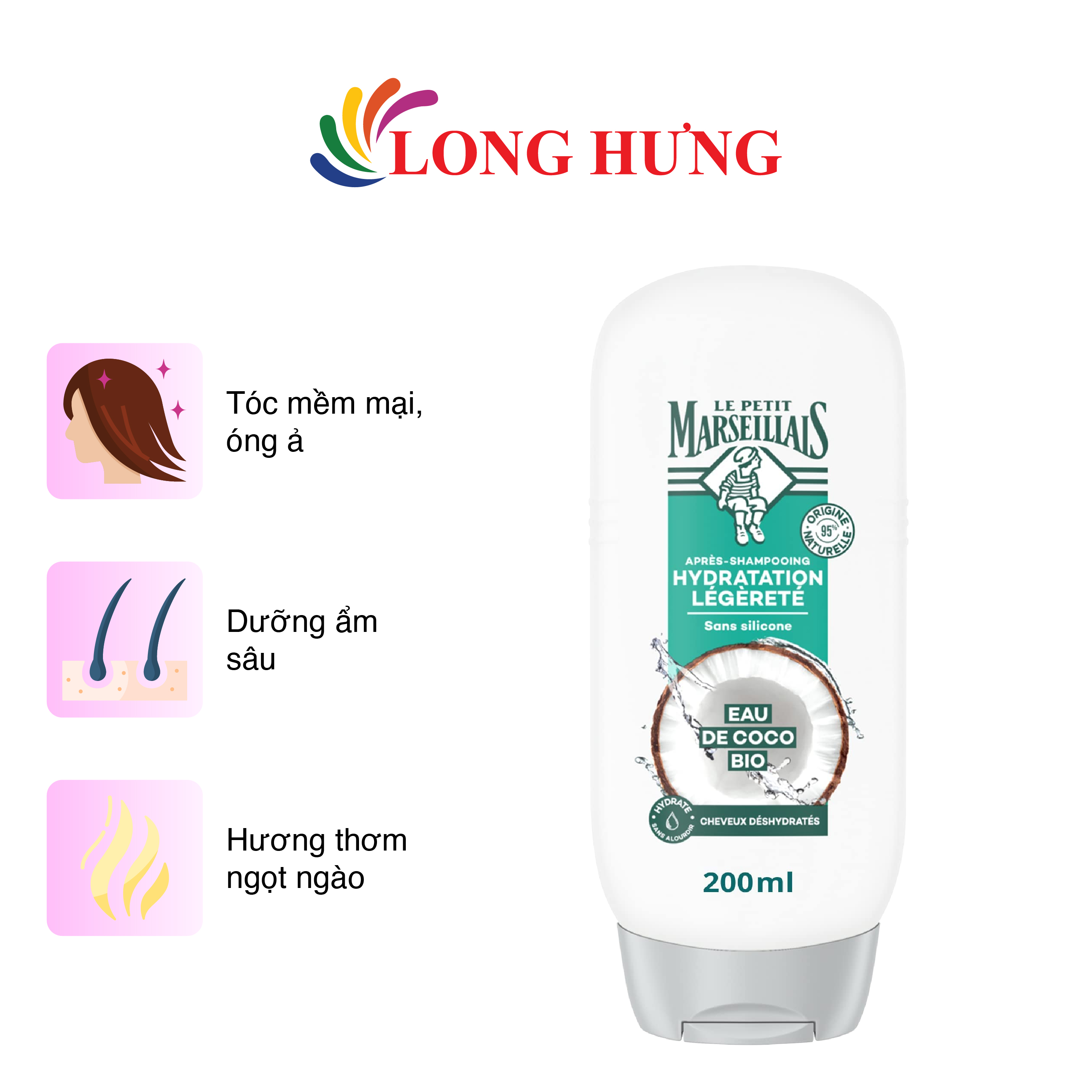 Dầu xả dưỡng ẩm hữu cơ Le Petit Marseillais (200ml)