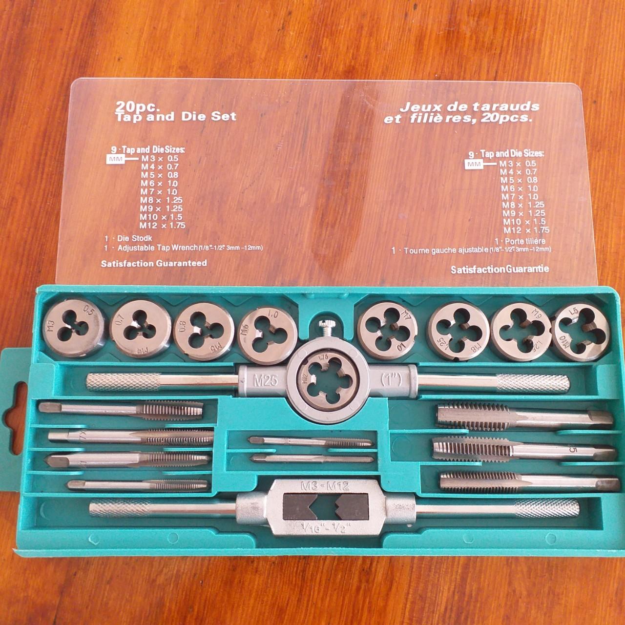 Bộ tay quay taro tạo ren trong và ngoài 20 chi tiết M3-M12