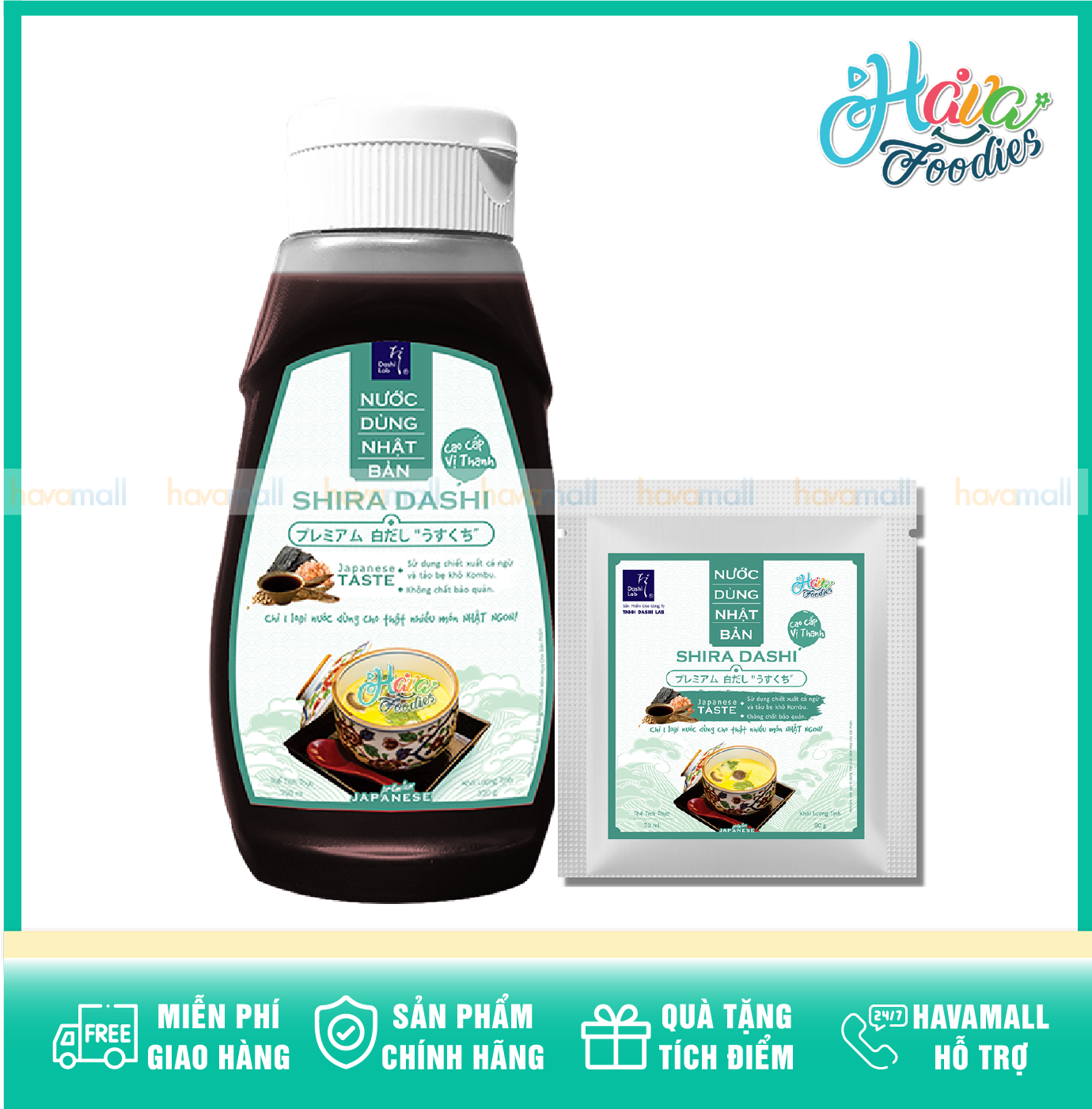 [HOÀN TIỀN MAX 10%] Sỉ - Chai 320g +Gói 80g Nước Dùng Nhật Bản Shira Dashi Cao Cấp プレミアム 白だし “うすくち”