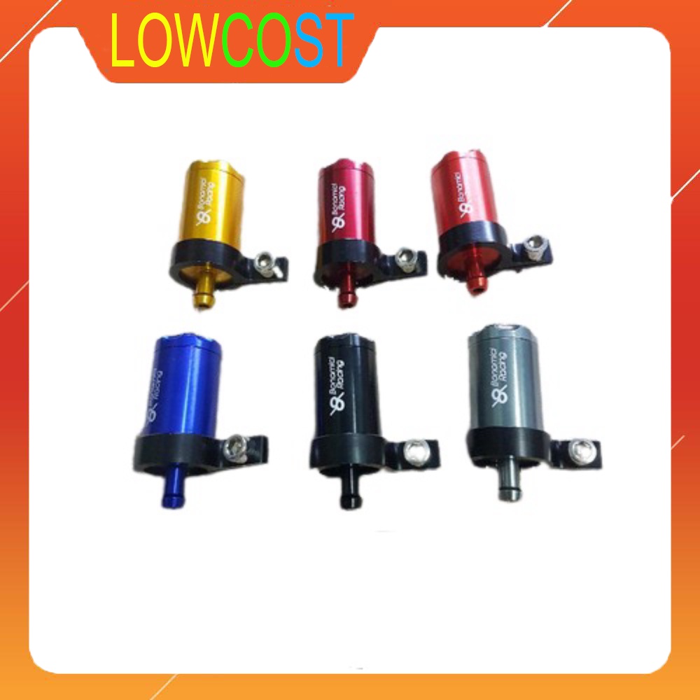 Bình dầu xe máy kiểu trụ chất liệu nhôm lắp cho tay thắng dầu rời hoặc bình dầu thắng sau