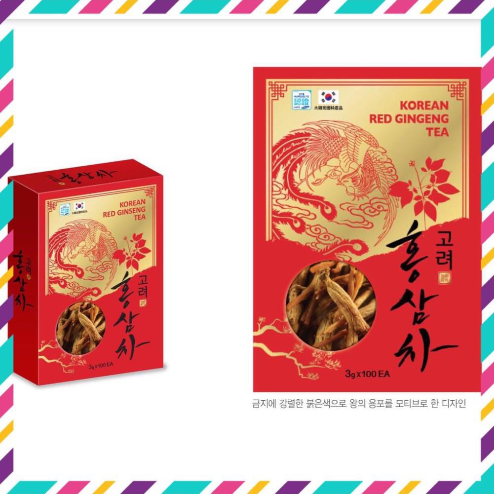 Trà hồng sâm/ trà linh chi jeong won hộp 100 gói x 3g