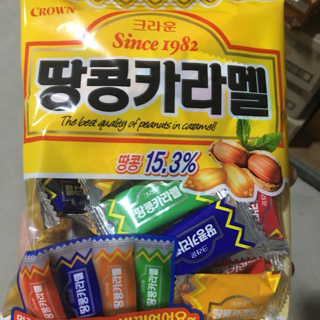 Kẹo caramel đậu phộng 120g crown hàn quốc