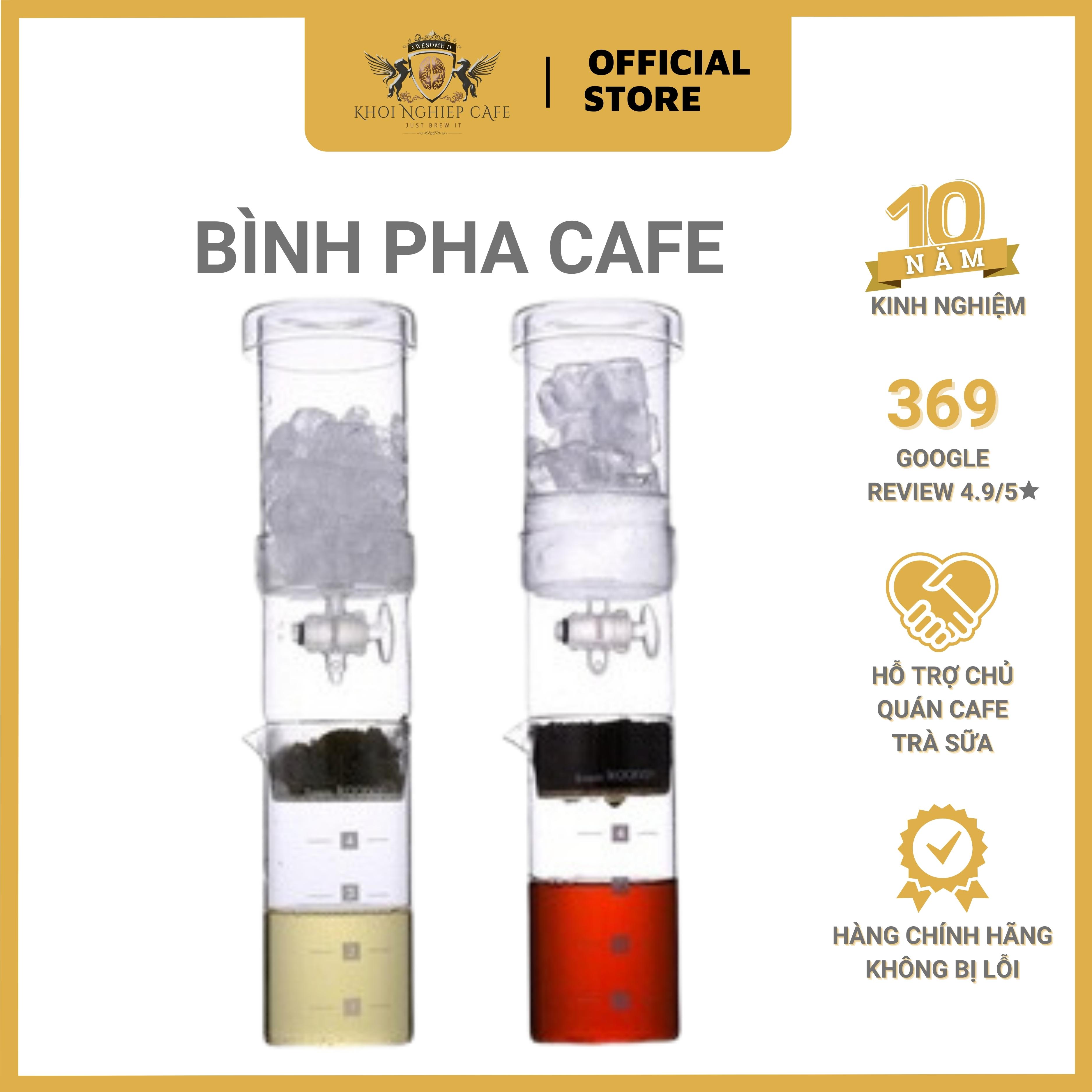 Bình pha cafe lạnh Cold Brew cầm tay | Dung tích 400ml | Chất liệu thủy tinh cao cấp chịu nhiệt | Nhỏ gọn - Tiện lợi