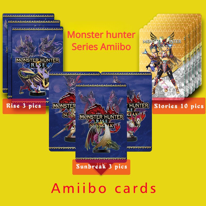 Monster Hunter Series Game Cards Rise Sunbreak Amiibo Linked Cards Monster