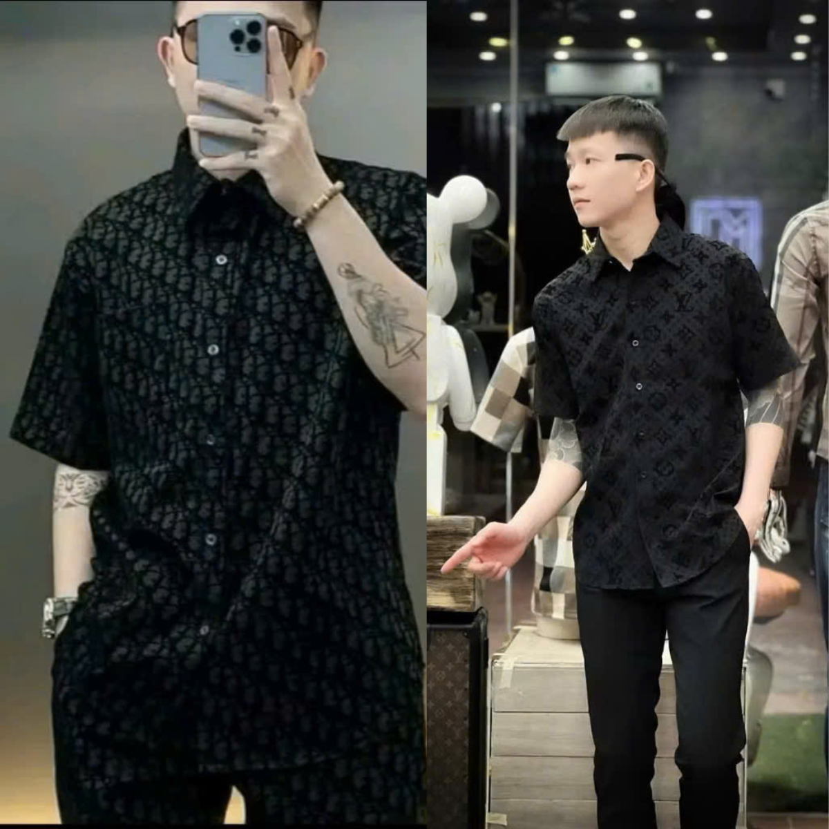 Áo sơ mi nam nữ tay ngắn phối vân nhung Do-IR siêu dẹp - sang trọng chuẩn phom trẻ trung năng động