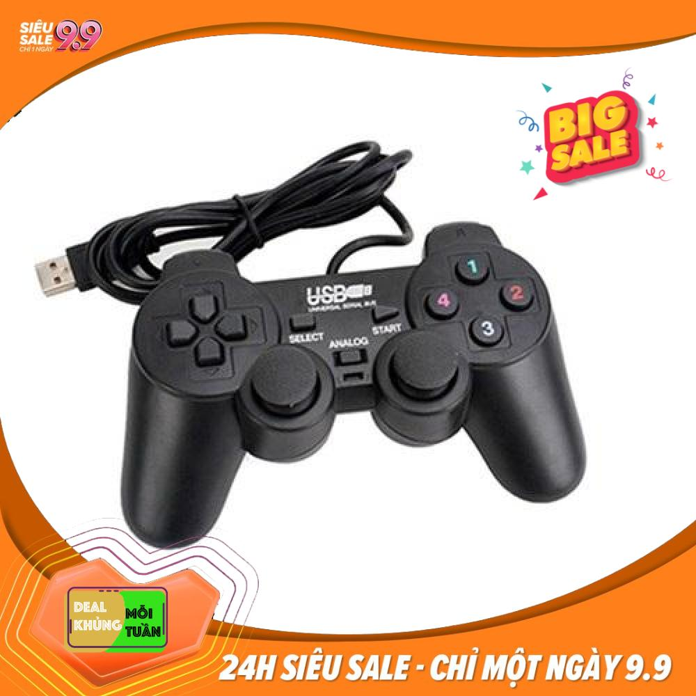 Tay cầm chơi game cho PC/Laptop cổng USB đen (có gạt Analog) có rung