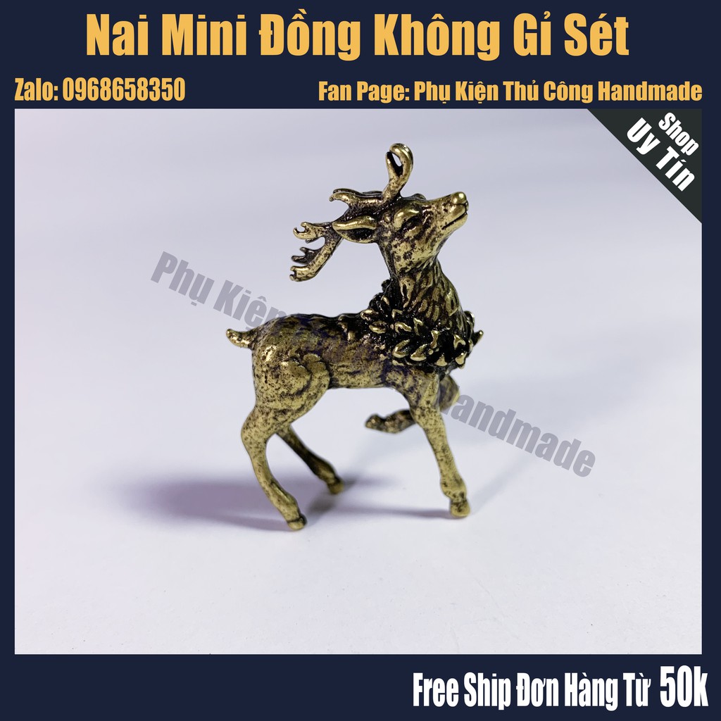 [Lấy mã giảm thêm 30%]Tượng Đồng Mini Làm Tiểu Cảnh Không Gỉ Sét - Nai
