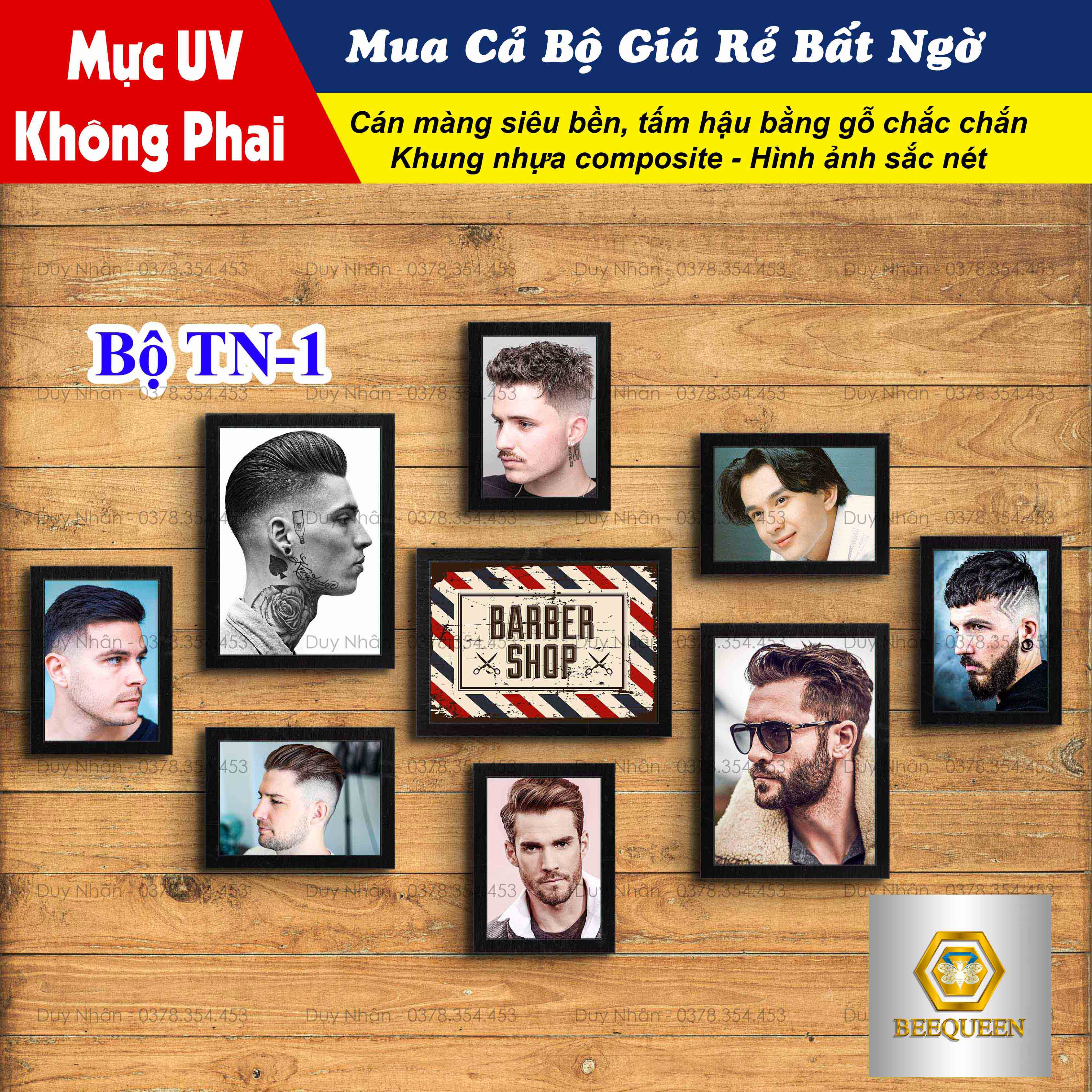 TN1 - Bộ Tranh Trang Trí Quán Cắt Tóc Size Vừa - Tranh Trang Trí Tiệm Tóc - Tranh Trí Barbershop