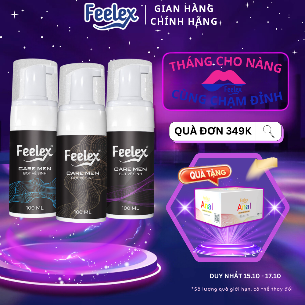 Dung dịch vệ sinh nam Feelex care Men dạng bọt, hương thơm nam tính, mát lạnh - 100ml