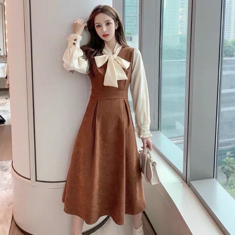 Váy dạ dáng xòe dài