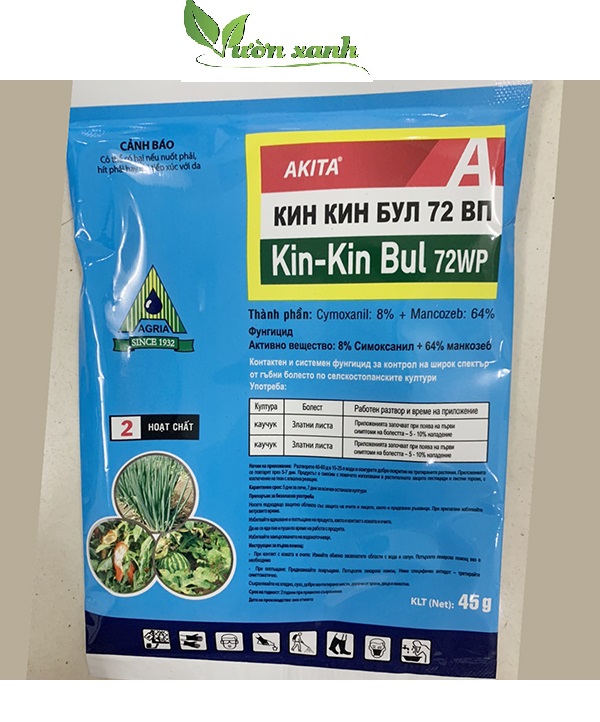 Kin Kin Bul 72WP gói 45gr - t rị nấm, thối nhũn cây phong lan, khô đầu lá trên trà my
