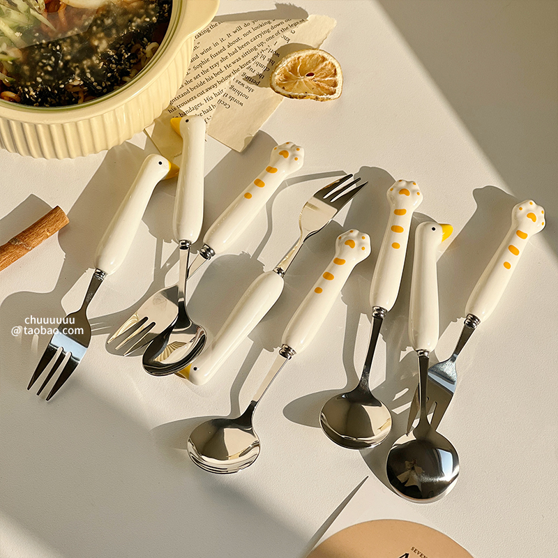 Thìa inox dễ thương, muỗng inox, thìa sứ, thìa ăn dặm, thìa dễ thương