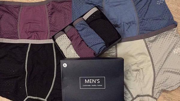 Hộp 4 sịp đùi thông hơi cao cấp men's - tặng 1 đôi tất hm