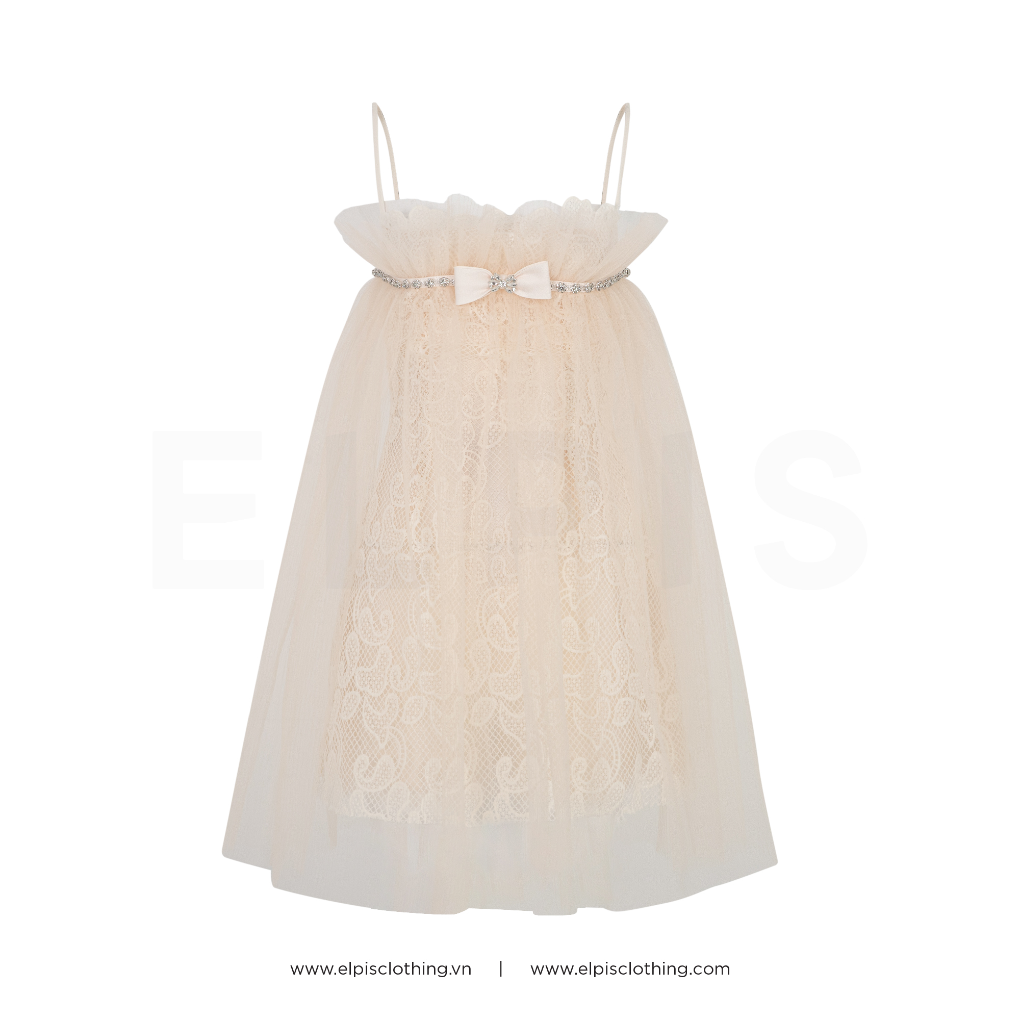 Elpis - đầm ren ngắn hai dây phối layers el23d29