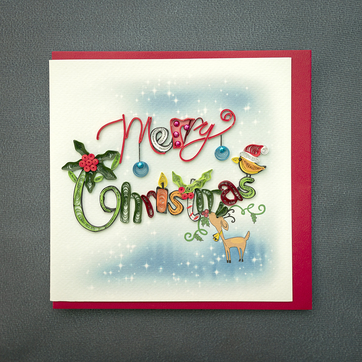 [HCM]Thiệp GX Giáng Sinh NOEL01 15x15 cm - Merry Christmas (Quilling Card/ Handmade)