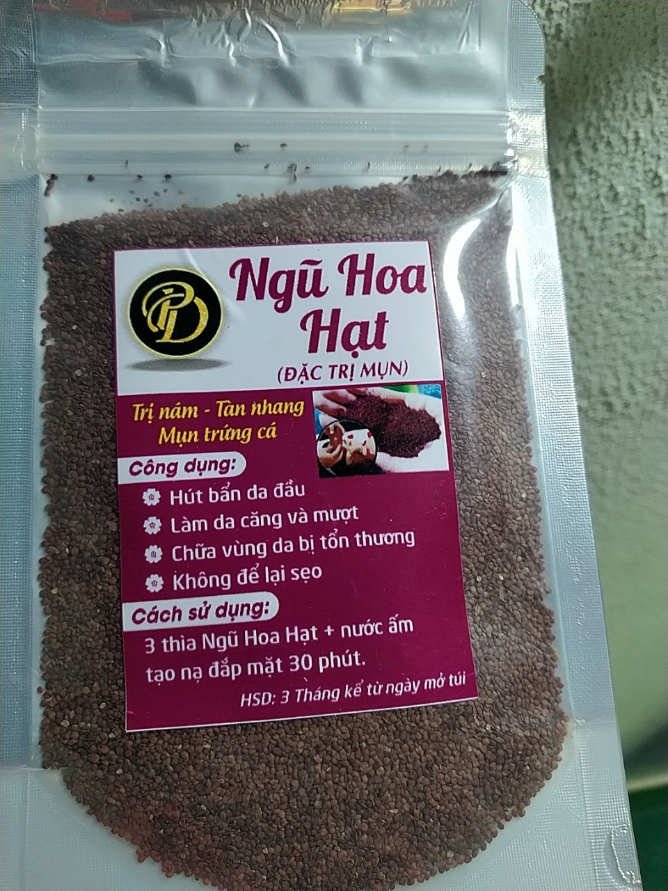 Mặt nạ ngũ hoa hạt gói 100gr