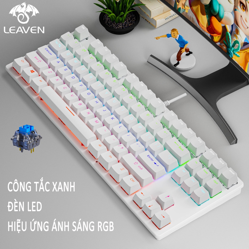 Bàn phím cơ LEAVEN K550 PRO LED RGB Gaming Giao hàng trong vòng 24 giờ bàn phím