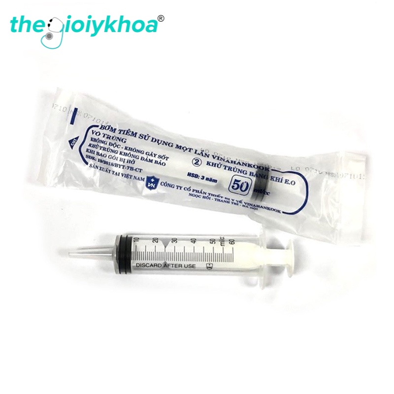 Bơm tiêm chính hãng Vinahankook kích cỡ 1ml, 3ml, 5ml, 10ml, 20ml, 50ml Thegioiykhoa