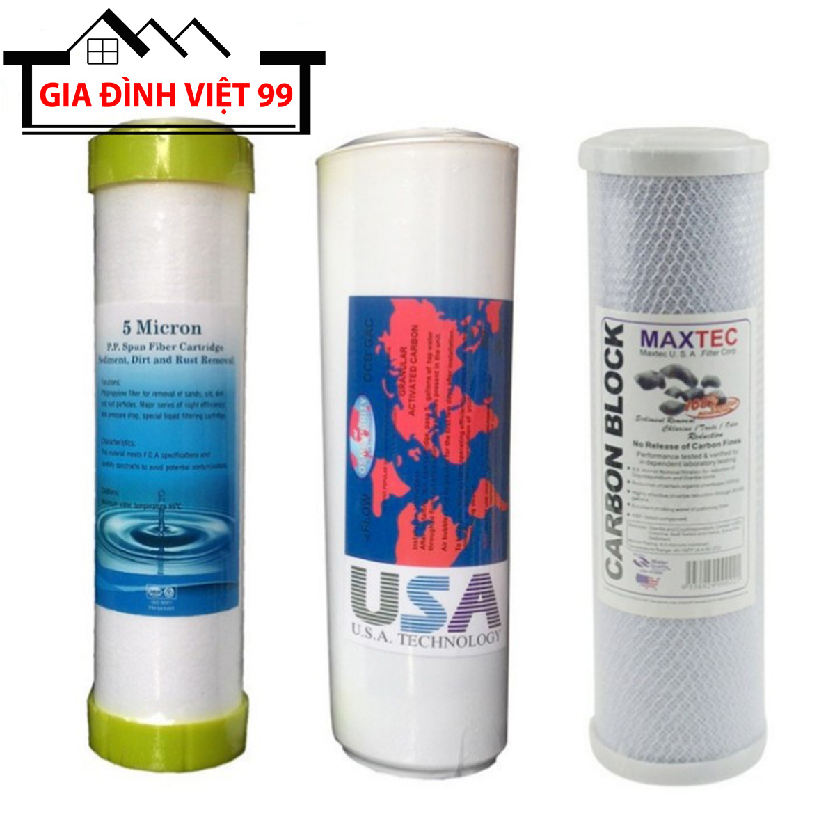 Bộ 3 quả lọc nước , lõi lọc nước 1,2,3. lõi lọc nước dùng cho máy lọc nước RO