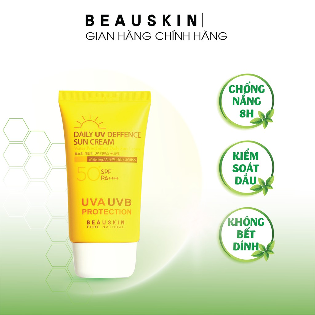 Kem chống nắng trắng da kiểm soát dầu Beauskin DAILY UV DEFFENCE SUN CREAM Beauskin (50ml) - Hàn Quốc Chính Hãng