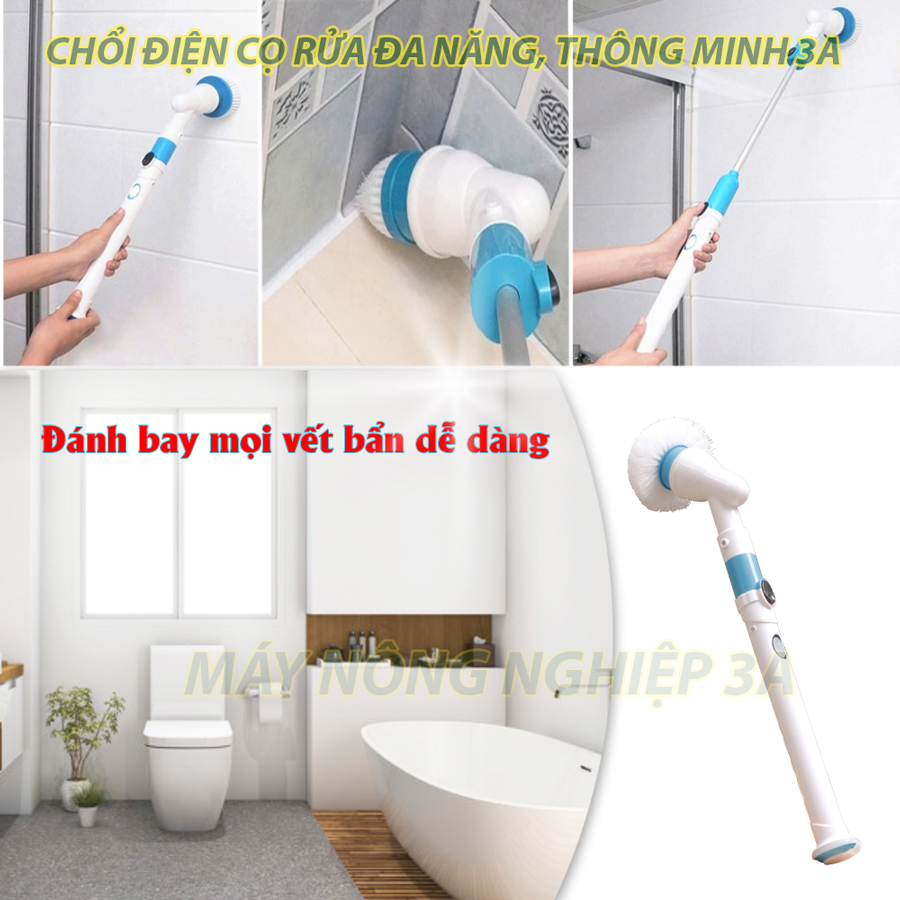 Chổi điện cọ rửa đa năng, thông minh lau chùi nhà tắm 3A