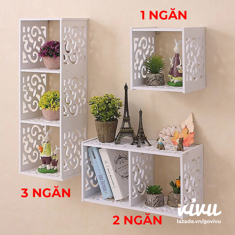 Kệ Trang Trí Ô Vuông Treo Tường Nhiều Chọn Lựa