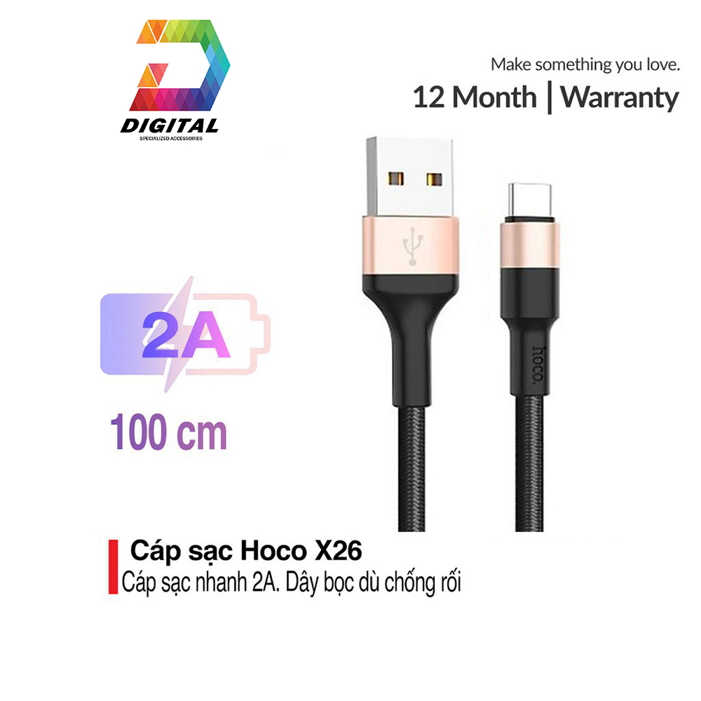 Cáp hoco x26 - sạc nhanh iphone , ipad - cáp hoco x26 lightning chính hãng