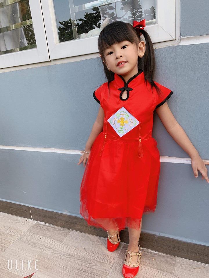 Đầm công chúa gấm phối voan siêu xinh bé gái từ 8-25kg