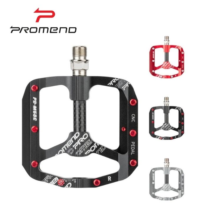 Pedal Xe Đạp PROMEND M58C Hợp Kim Nhôm Siêu Nhẹ Trục Carbon 324g Vòng Bi