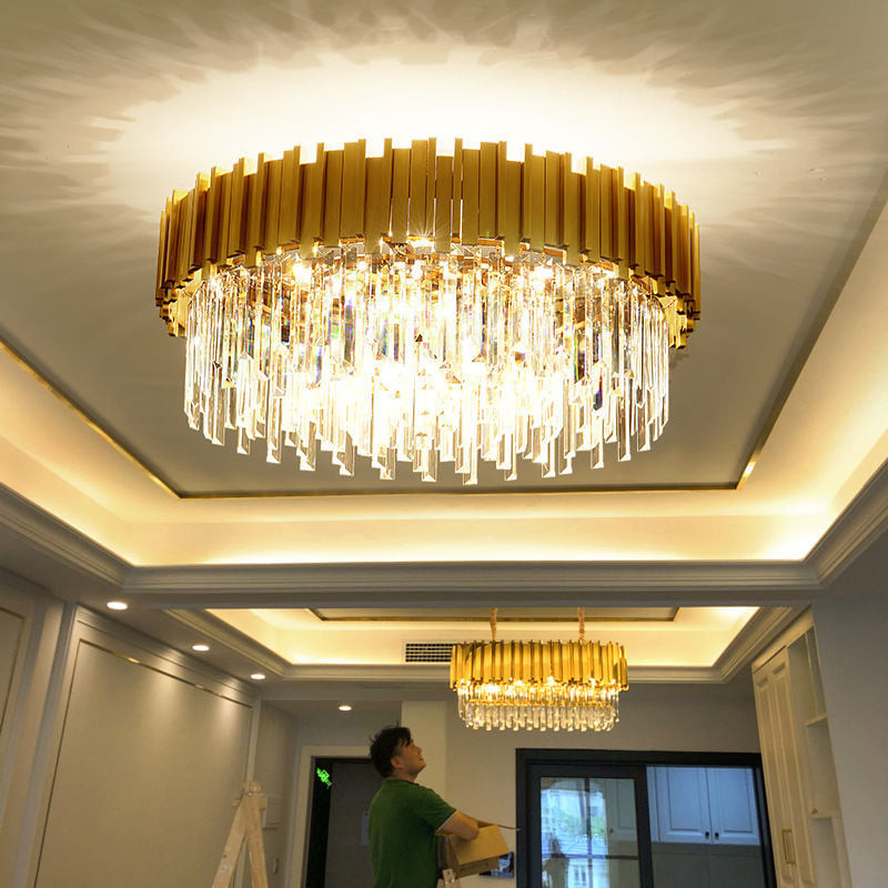 Đèn chùm trang trí phòng khách, Đèn chùm pha lê _ Đường kính 600mm