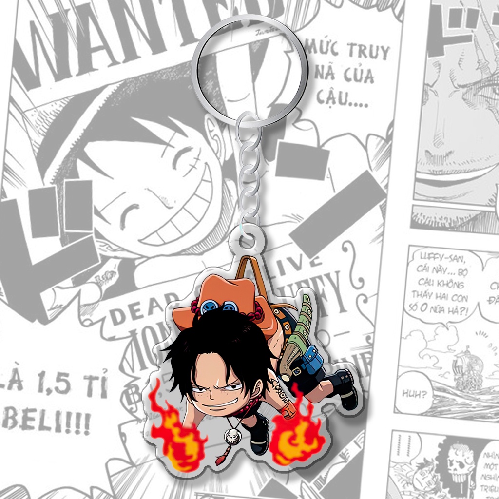 Móc khóa Thegioipuzzle One Piece Luffy Ace treo ngược anime manga phụ kiện trang trí túi xách ba lô