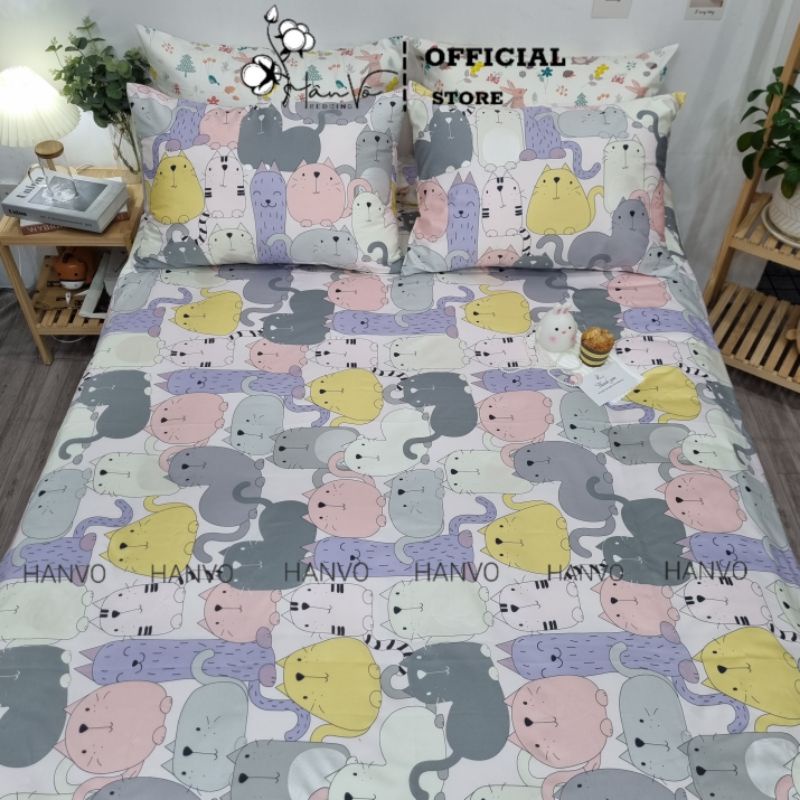 [1m2x2m 1m4x2m] Ga (Drap) bo chun họa tiết Cotton Hàn Quốc cao cấp, Hân Võ Bedding