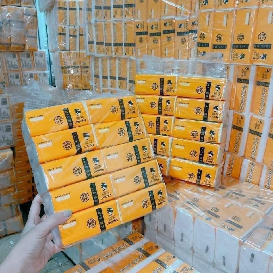 Set Túi 10 Gói Khăn Giấy Gấu Trúc Sipao SIêu Dai Mềm Mịn