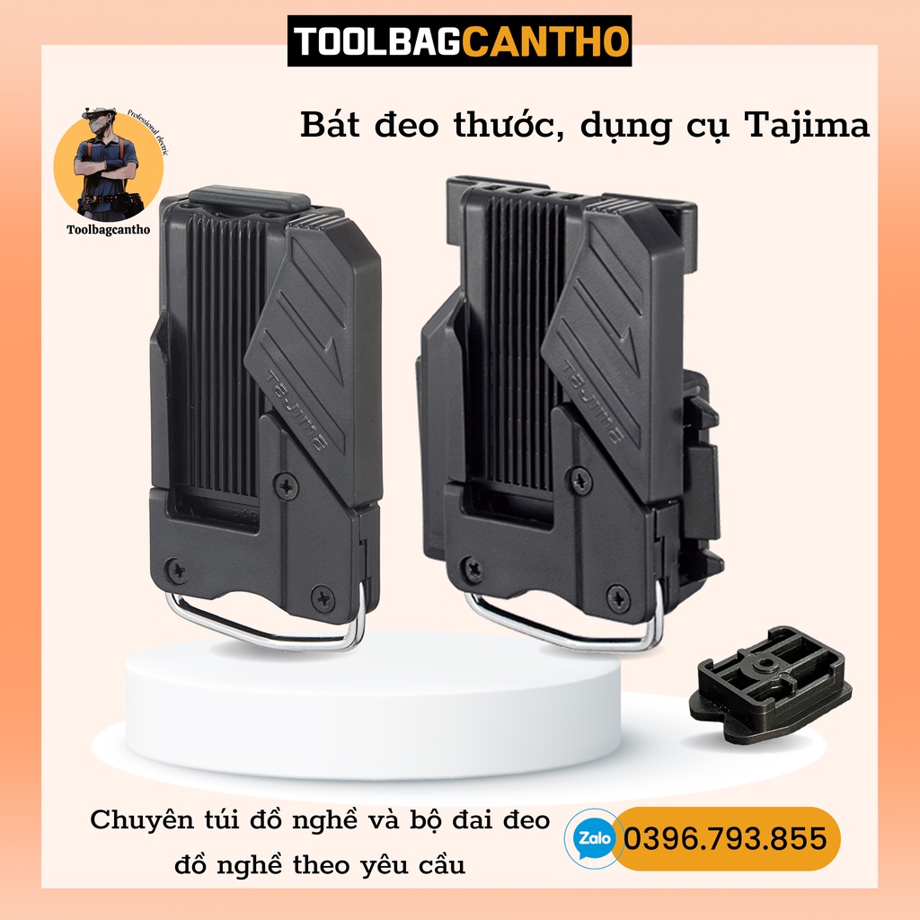 Dụng cụ đeo thước, bát đeo móc máy khoan Tajima đen