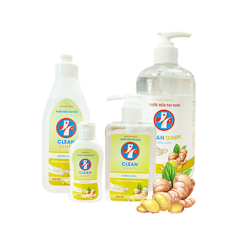 Nước rửa tay khô gel nước rửa tay khô sát khuẩn clean ginpi hương gừng