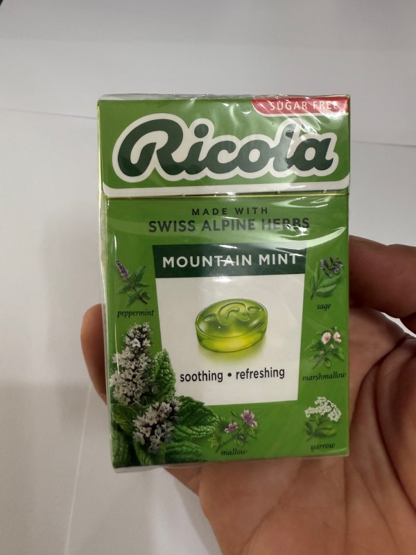 Ricola Mountain Mint Sugar-Free Herbal Candy (Bech Ha Flavor) 40g Box Imported from Switzerland