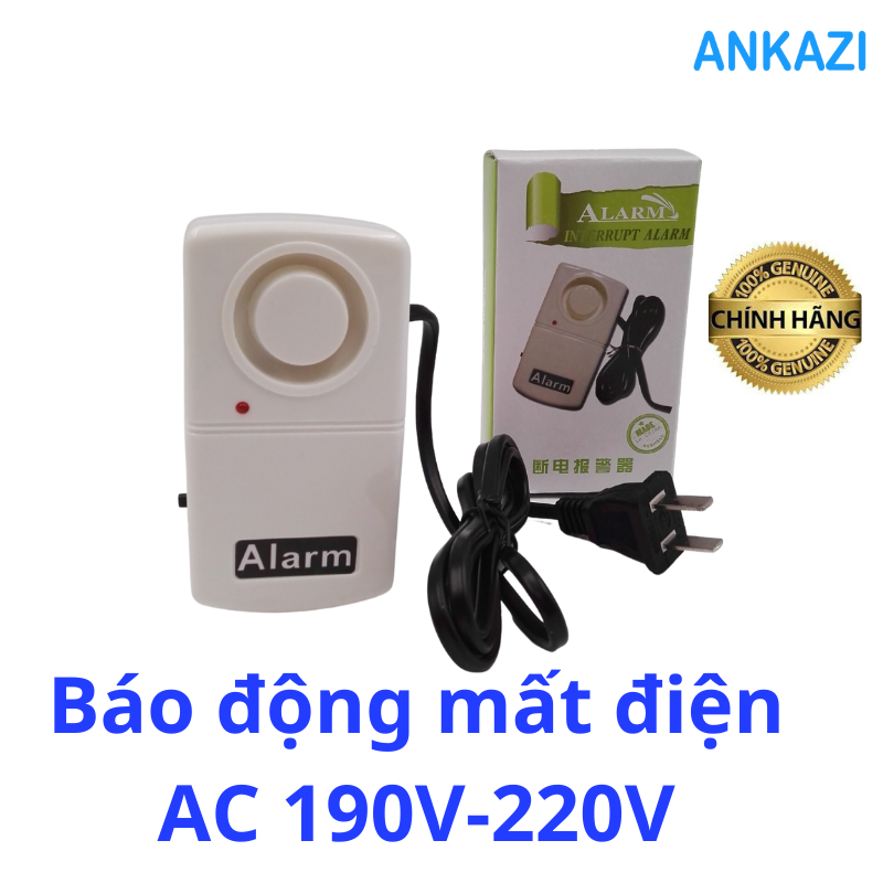 Chuông báo động mất điện 1 pha 220v kèm pin 9v.