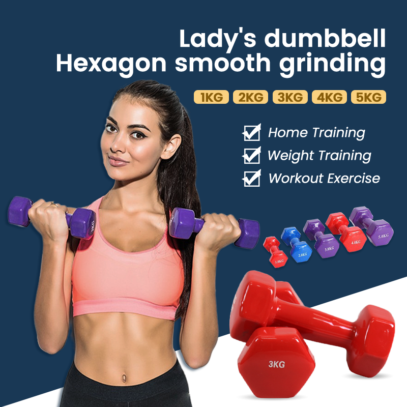 GYMPRO 1 con tạ tạ Neoprene Lady \ sellbell hexagon Dumbbell Gym tập thể dục tập thể dục tại nhà tập luyện cân nặng Dumbell 1kg/2kg/3kg/4kg/5kg Women Nâng tạ nâng tầm thường không trượt.