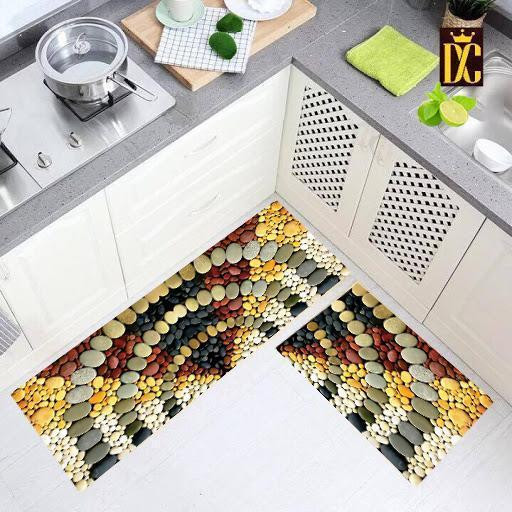 Combo 2 miếng thảm bếp 3D chống trơn bám sàn
