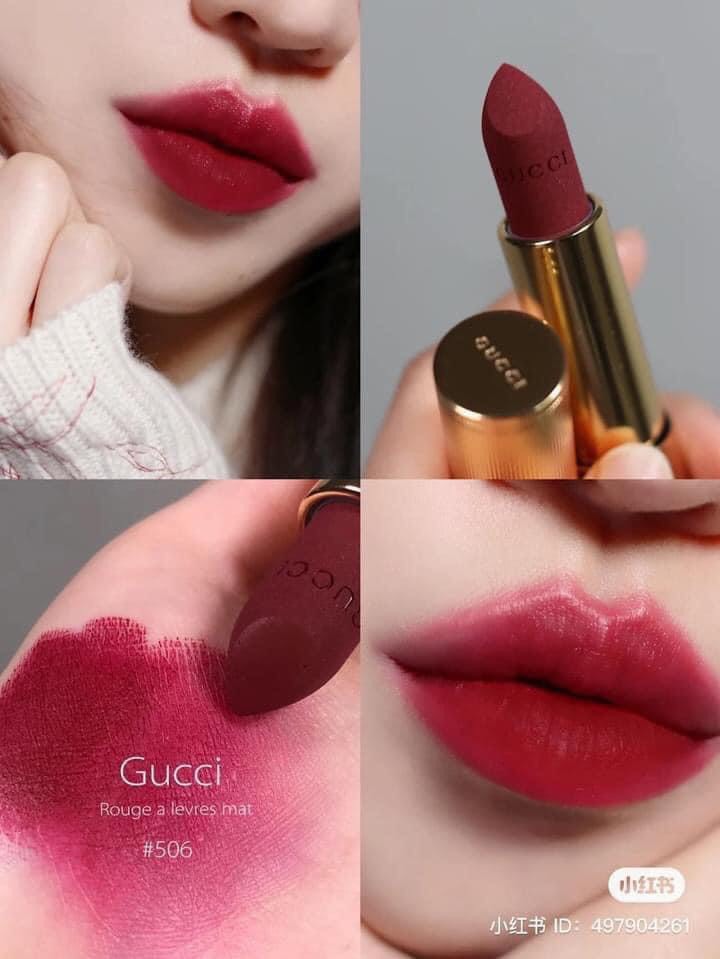 [Chính hãng] Son Thỏi Gucci Rouge À Lèvres Mat #506 Louisa Red (đỏ Cherry)