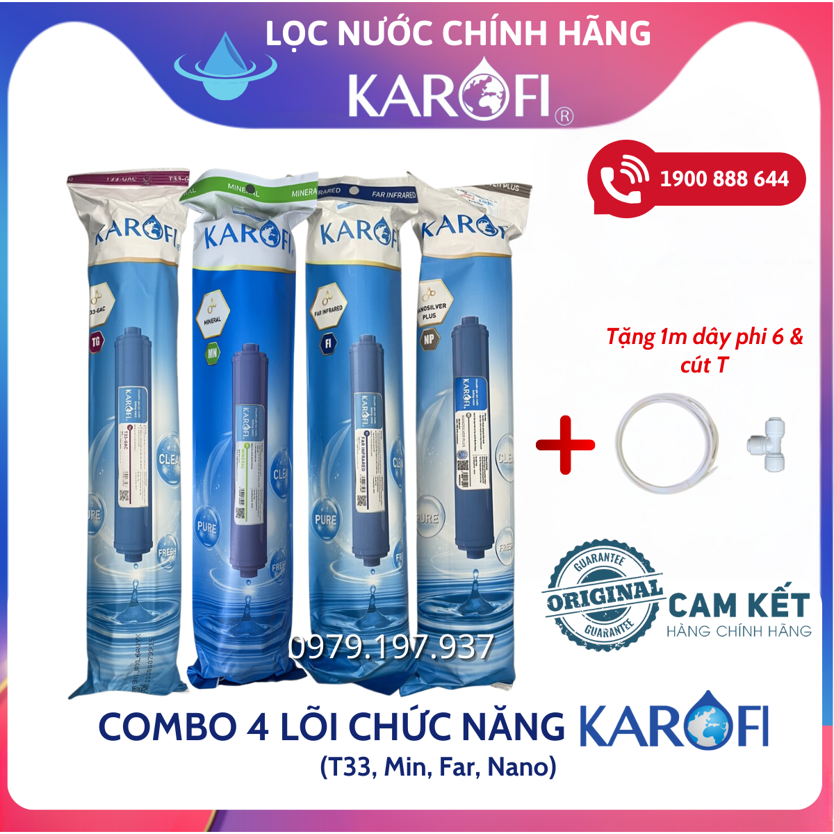 Bộ 4 lõi chức năng karofi - có quét mã qr code, hàng chính hãng