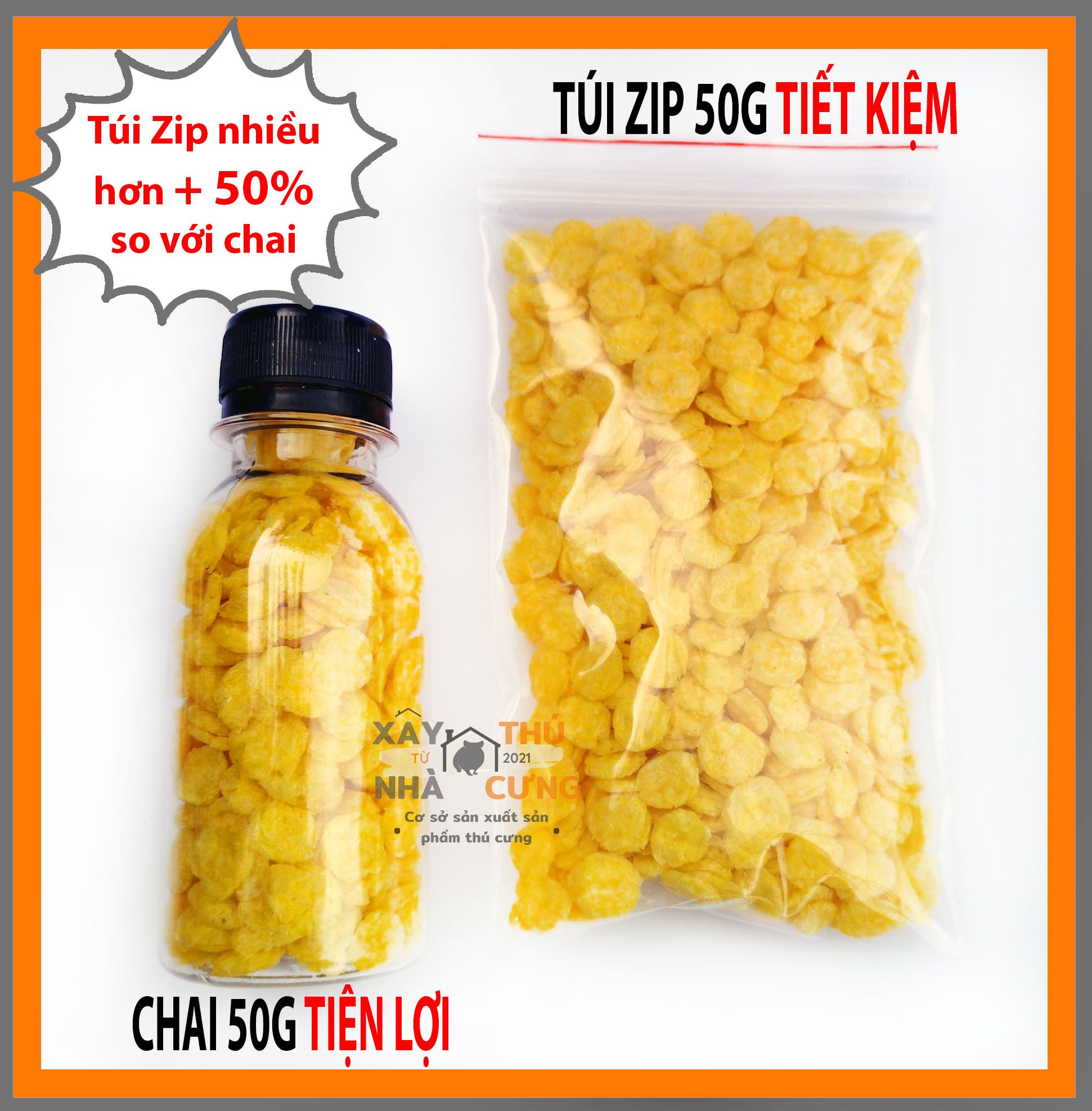 Thức ăn hamster bắp cán dẹp 50 gram