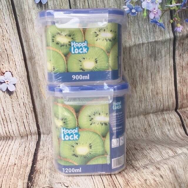 Bộ đôi 2 hộp nhựa Happi lock 1200ml tiện lợi